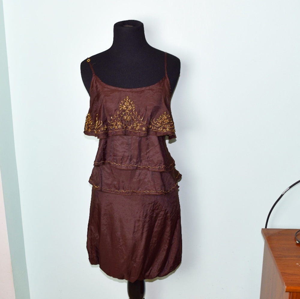Adorable Brown Flowy Dress